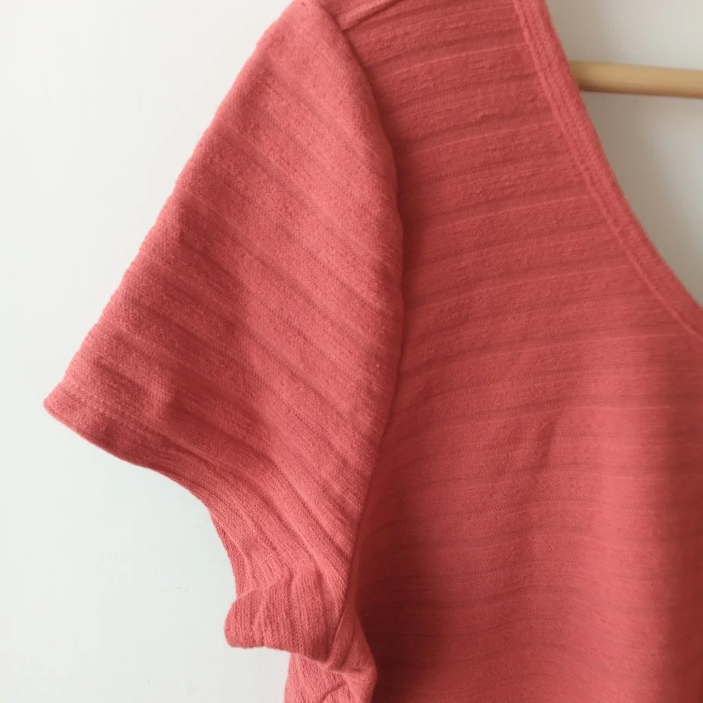 Torrid 00 (M-L) Red Terracotts Rib Button Midi Top